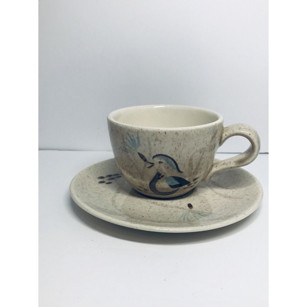 Red Wing Pottery Bob White Quail  COFFEE‎ CUP AND SAUCER